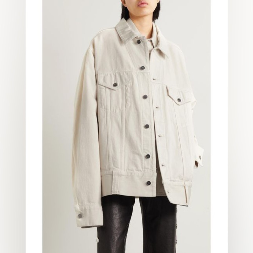 KHAITE Grizzo Cream Jean Jacket - Picture 2 of 9